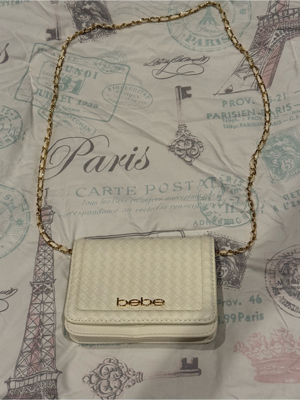 Bebe white crossbody bag